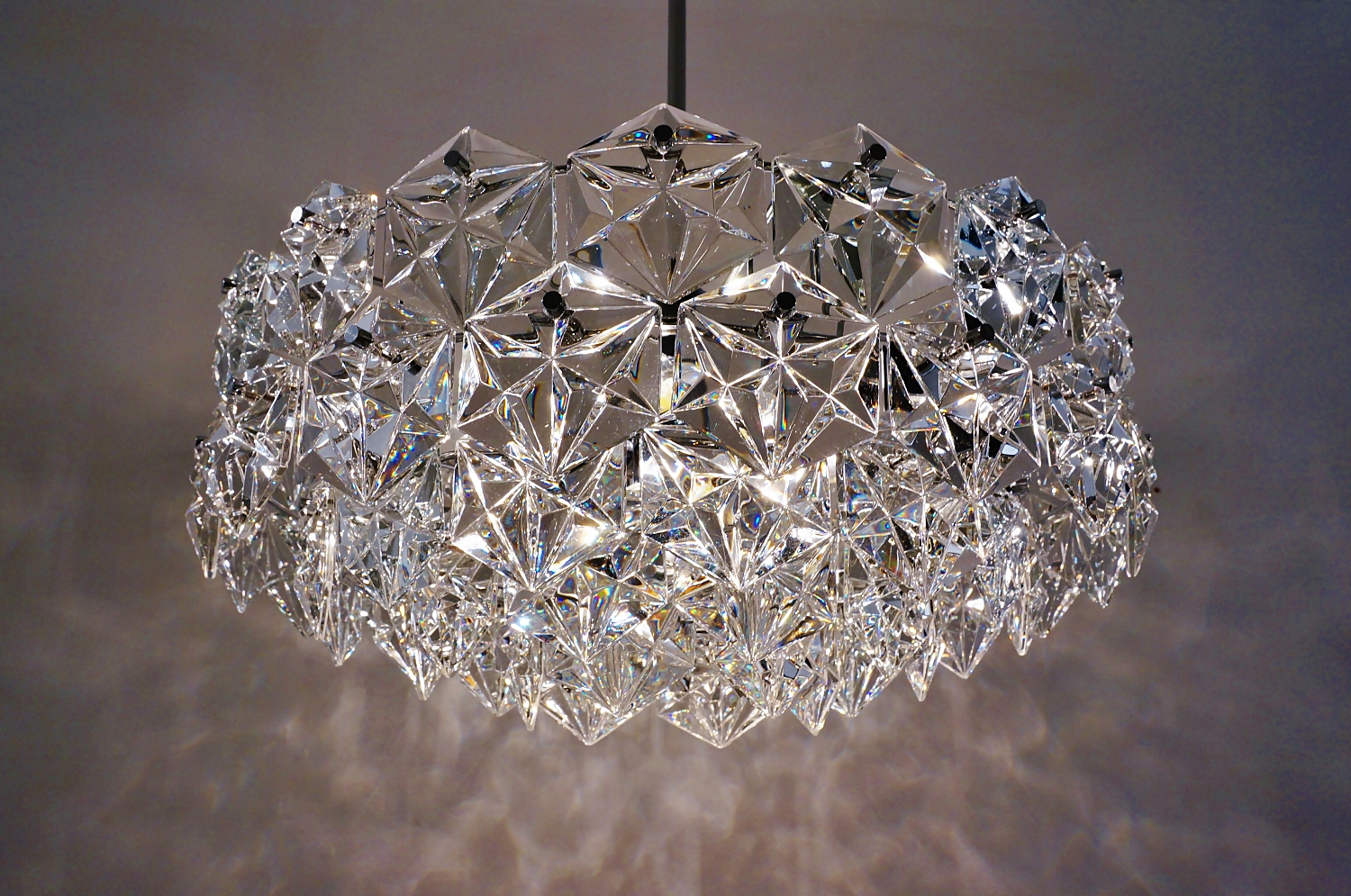 Kinkeldey chandelier large 5 tiers with crystals 1970 s German